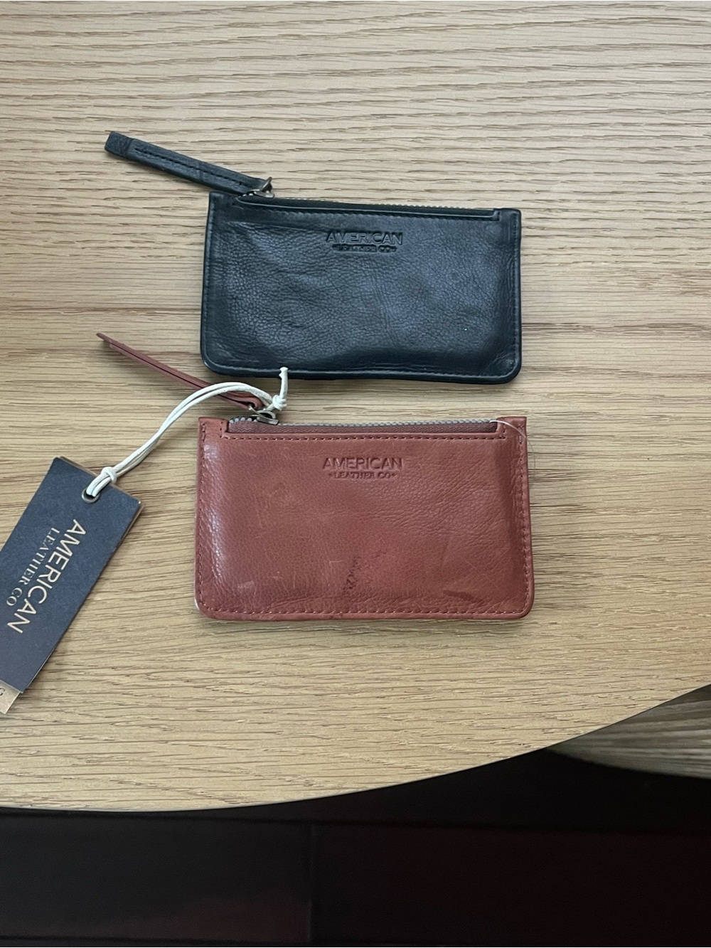 American Leather Co. Leather Zip Card Wallets